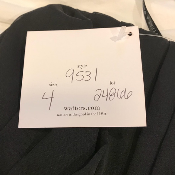 NWT Watters long black chiffon dress - formal - Picture 8 of 8